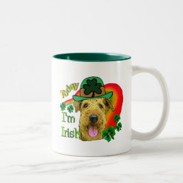 Airedale Terrier St. Patrick's Day Tweekleurige Koffiemok