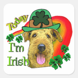 Airedale Terrier St. Patrick's Day Vierkante Sticker