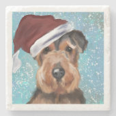 AIREDALE TERRIËR STENEN ONDERZETTER (Voorkant)