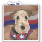 AIREDALE TERRIER STICKER (Voorkant)