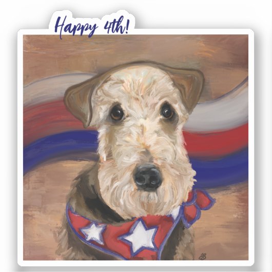 AIREDALE TERRIER STICKER (Voorkant)