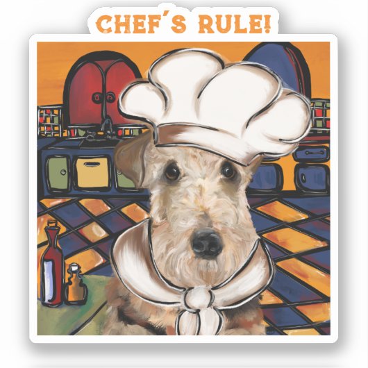 AIREDALE TERRIER STICKER (Voorkant)