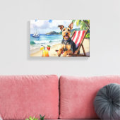 Airedale Terrier Strand Scene Canvas Afdruk (Insitu (Woonkamer))