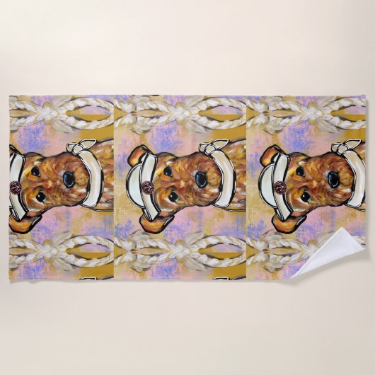 AIREDALE TERRIER STRANDLAKEN (Voorkant)