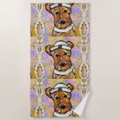 AIREDALE TERRIER STRANDLAKEN (Voorkant)