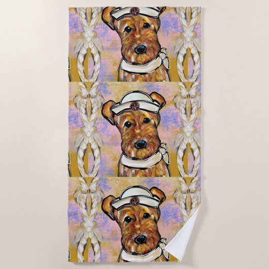 AIREDALE TERRIER STRANDLAKEN (Voorkant)