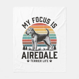 Airedale Terrier T-shirt Vintage Hondenliefhebber Fleece Deken