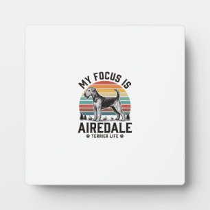 Airedale Terrier T-shirt Vintage Hondenliefhebber Fotoplaat