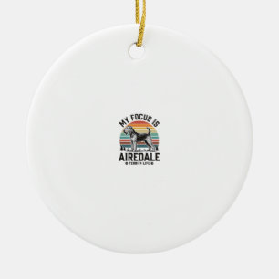 Airedale Terrier T-shirt Vintage Hondenliefhebber Keramisch Ornament