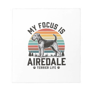 Airedale Terrier T-shirt Vintage Hondenliefhebber Notitieblok