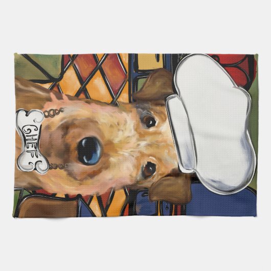 Airedale Terrier Theedoek (Horizontaal)