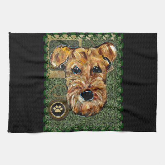 AIREDALE TERRIËR THEEDOEK (Horizontaal)