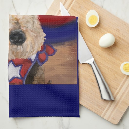 AIREDALE TERRIER THEEDOEK (Quarter Fold)