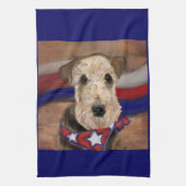 AIREDALE TERRIER THEEDOEK (Verticaal)