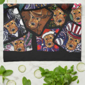 AIREDALE TERRIER THEEDOEK (Gevouwen)