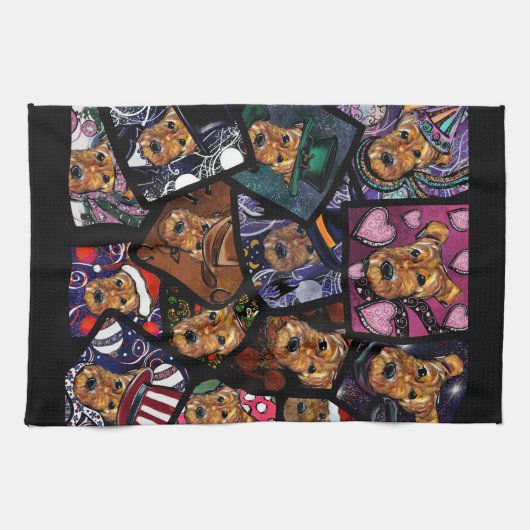 AIREDALE TERRIER THEEDOEK (Horizontaal)