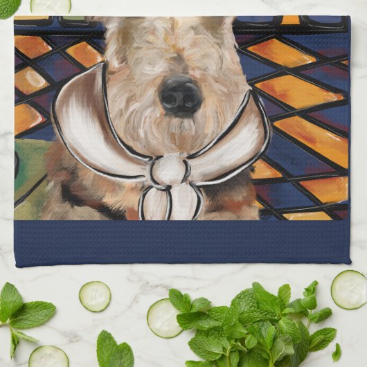 AIREDALE TERRIER THEEDOEK (Gevouwen)