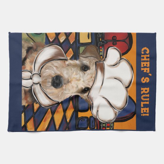 AIREDALE TERRIER THEEDOEK (Horizontaal)