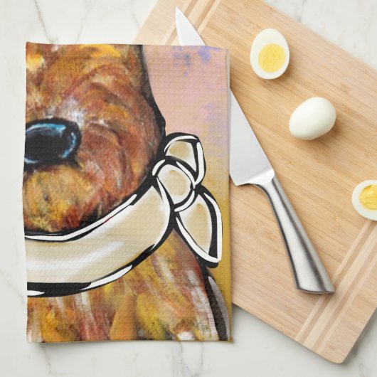 AIREDALE TERRIER THEEDOEK (Quarter Fold)