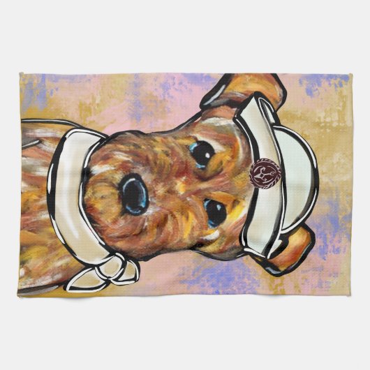 AIREDALE TERRIER THEEDOEK (Horizontaal)