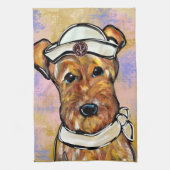 AIREDALE TERRIER THEEDOEK (Verticaal)