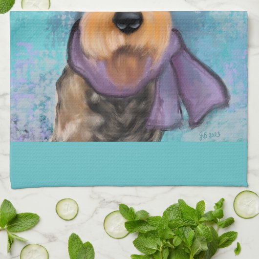 Airedale Terrier Theedoek (Gevouwen)