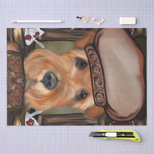 AIREDALE TERRIER TISSUEPAPIER (Craft)