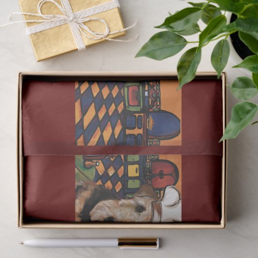 Airedale Terrier Tissuepapier (Geschenk)