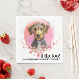 Airedale Terrier Trouwservetjes Met Honden Foto Servet