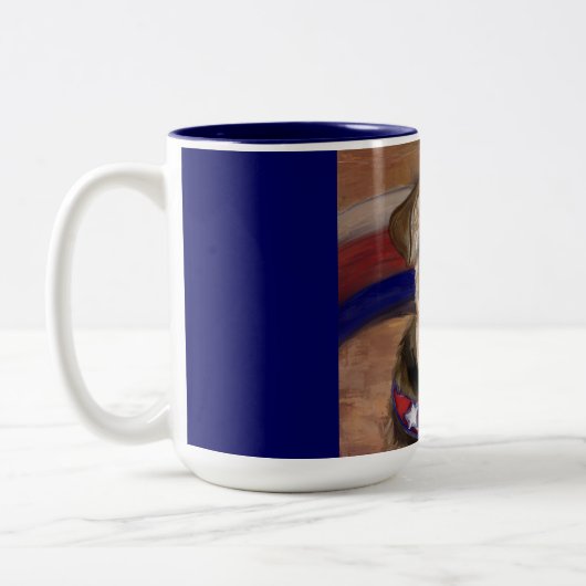 AIREDALE TERRIER TWEEKLEURIGE KOFFIEMOK (Links)