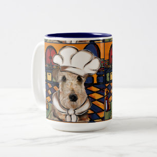 AIREDALE TERRIËR TWEEKLEURIGE KOFFIEMOK