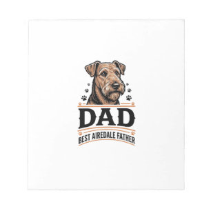Airedale Terrier Vader Vintage Hond Vader T-shirt_ Notitieblok