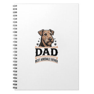 Airedale Terrier Vader Vintage Hond Vader T-shirt_ Notitieboek