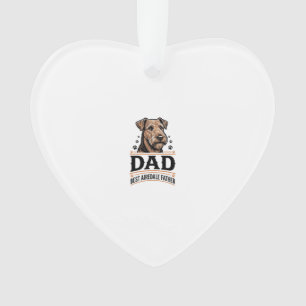 Airedale Terrier Vader Vintage Hond Vader T-shirt_ Ornament