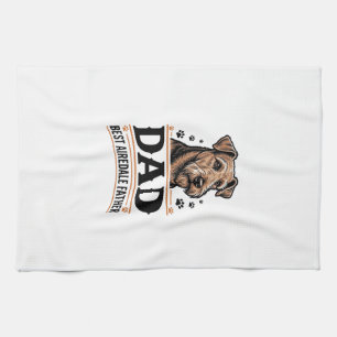Airedale Terrier Vader Vintage Hond Vader T-shirt_ Theedoek