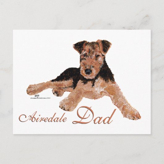 Airedale Terrier Vaderdag Briefkaart (Voorkant)