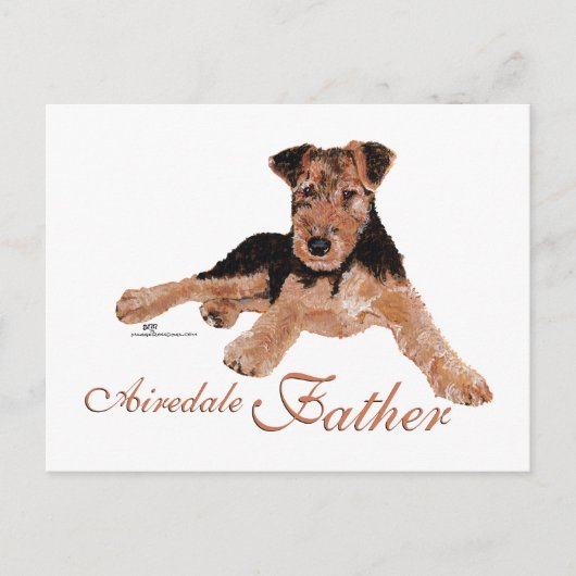 Airedale Terrier Vaderdag Briefkaart (Voorkant)