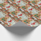 Airedale Terrier Vakantie Bakken: Feestelijke Kers Cadeaupapier (Hoek)