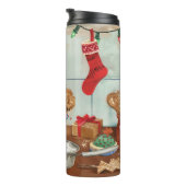 Airedale Terrier Vakantie Bakken: Feestelijke Kers Thermosbeker (Geroteerd rechts)