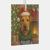 Airedale Terrier Vakantie  Glas Ornament (Voorkant Rechts)