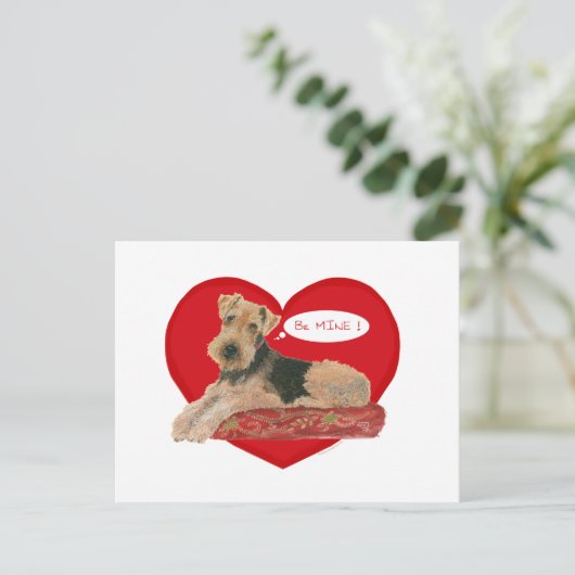 Airedale Terrier Valentijn Feestdagenkaart (Staand voorkant)