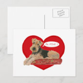 Airedale Terrier Valentijn Feestdagenkaart (Voorkant / Achterkant)