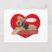 Airedale Terrier Valentijn Feestdagenkaart (Voorkant)