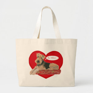 Airedale Terrier Valentijn Grote Tote Bag