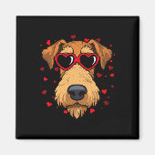 Airedale Terrier Valentijn Hart Schattigee Hondenl Magneet (Voorkant)