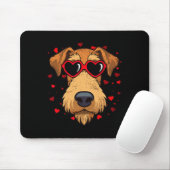 Airedale Terrier Valentijn Hart Schattigee Hondenl Muismat (Met muis)