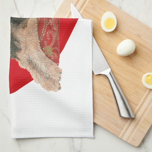 Airedale Terrier Valentijn Theedoek (Quarter Fold)