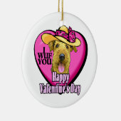 Airedale Terrier Valentijnsdag Keramisch Ornament (Rechts)