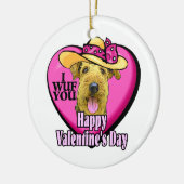Airedale Terrier Valentijnsdag Keramisch Ornament (Links)