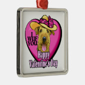 Airedale Terrier Valentijnsdag Metalen Ornament (Rechts)